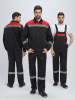 Костюм Лигор-2 СОП (тк.Смесовая,210) п/к, черный/красный