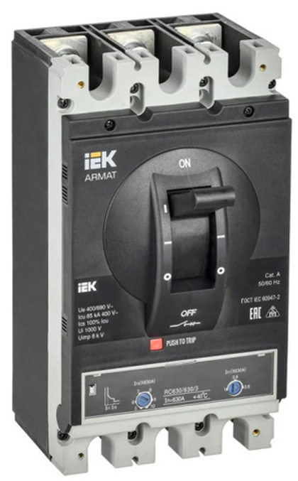 Автоматический выключатель в литом корпусе IEK AR-MCCB-3I-085-0630A-ATUC