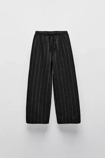 ZARA БРЮКИ С ПРИНТОМ, ЧЕРНЫЙ