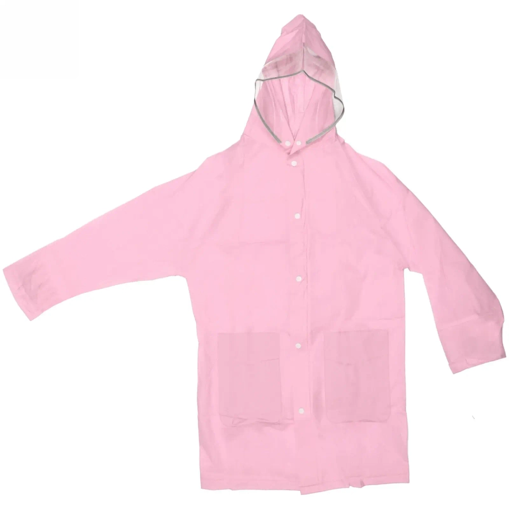 Дождевик-плащ детский «Rainbow» с капюшоном,на молнии, с отдел.под рюкзак, цвет розовый, размер L(78*52см) ДоброСад