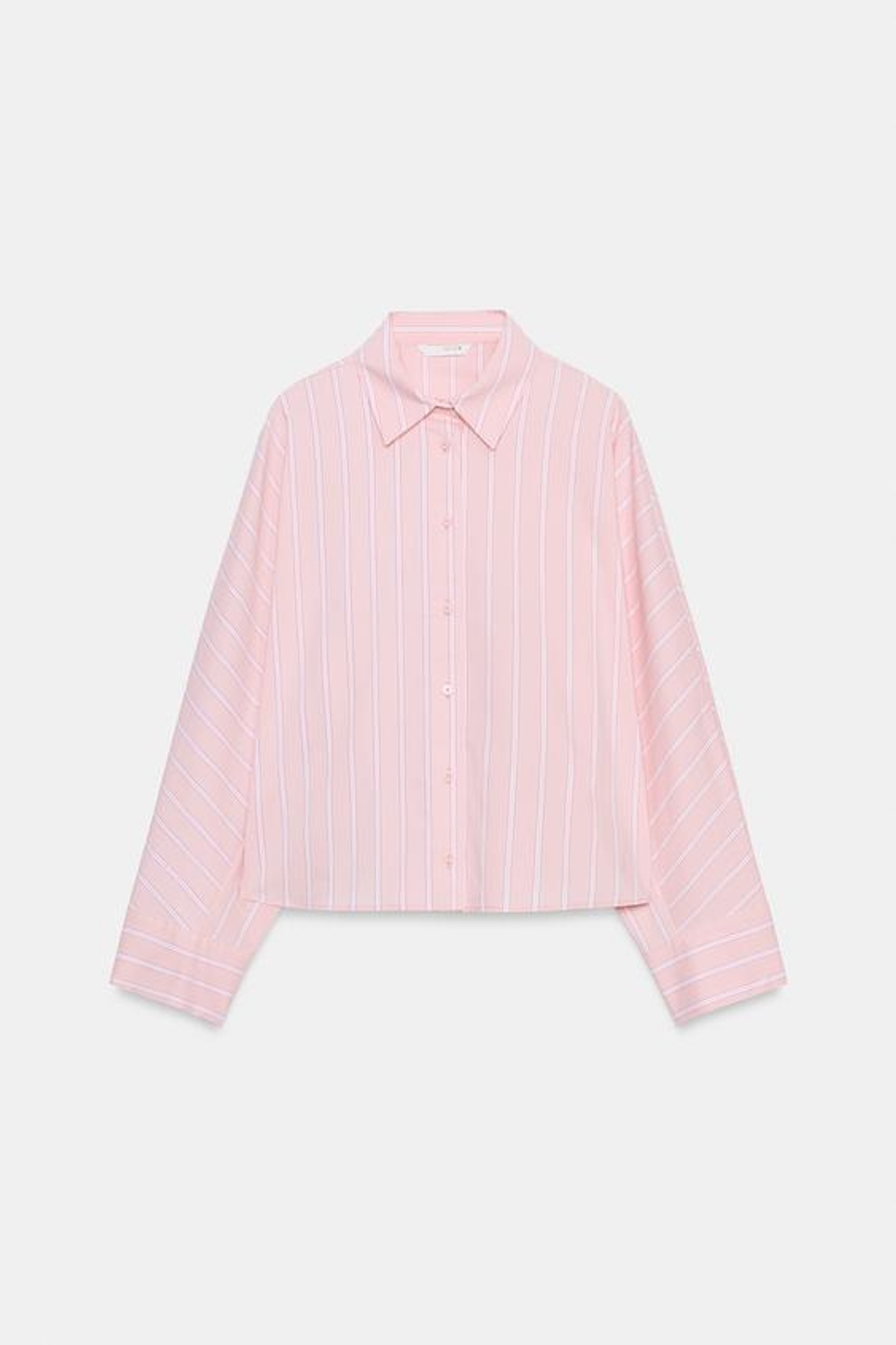 ZARA РУБАШКА В ПОЛОСКУ С ШИРОКОЙ ПРОЙМОЙ, РОЗОВЫЙ/БЕЛЫЙ