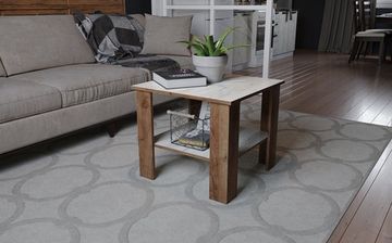 Стол журнальный КОНСУЛ-9 дуб крафт табачный / дуб крафт белый