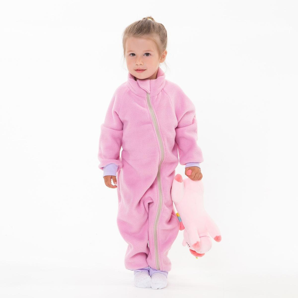 Комбинезон флис для девочек А.965, розовый, р. 92-98см (28) 7772759