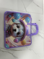 Папка с ручками А4 "Собачка", пластик, на молнии, 80мм