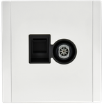 FORTE&PIANO Розетка двойная TV+RJ45 кат.6 FP237M металл белый IEK
