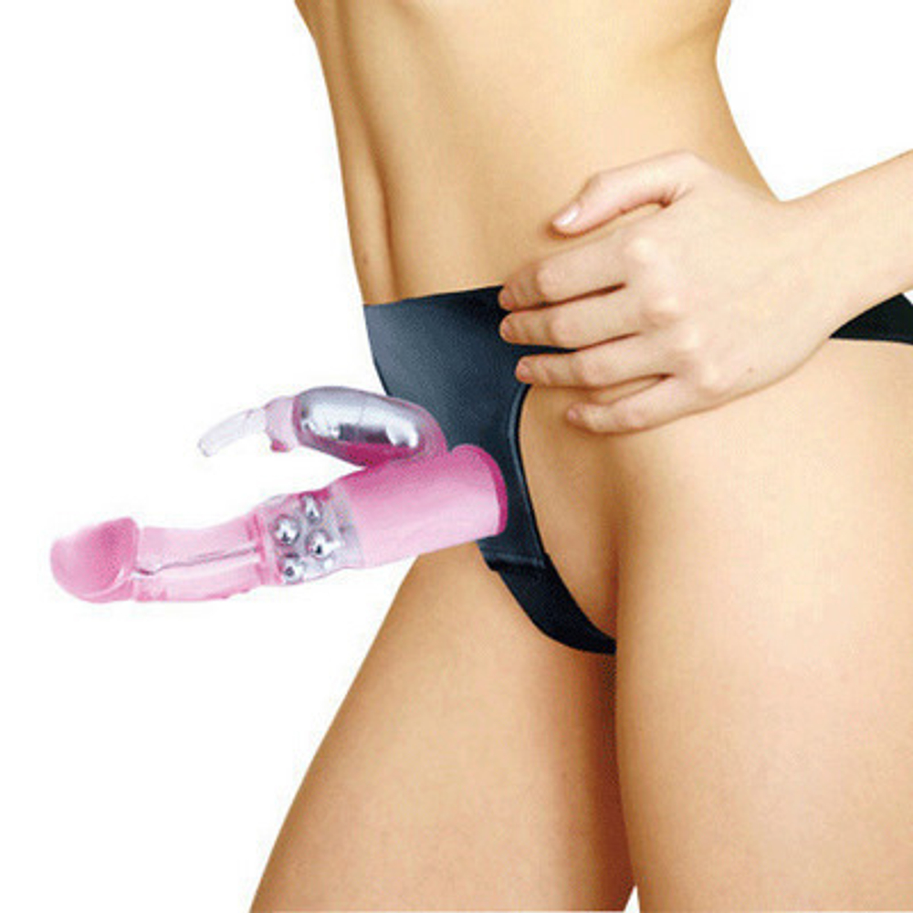 Страпон - ротатор со стимуляцией клитора