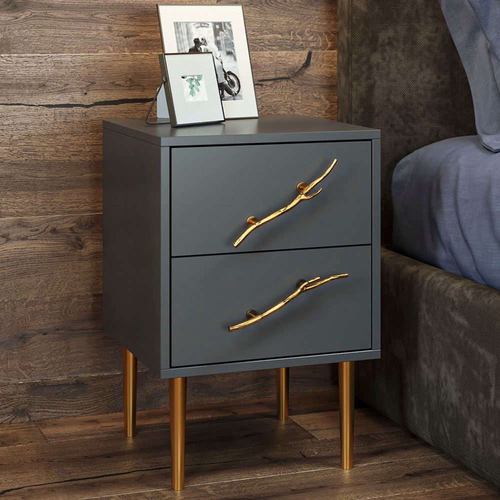 Тумба Арт Стайл с 2-мя ящиками Серый Амбер