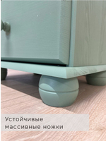 Стеллаж 40х32х182, Бритта, деревянный, с ящиком для вещей и полками, массив сосны, зеленый эвкалипт, Dipriz