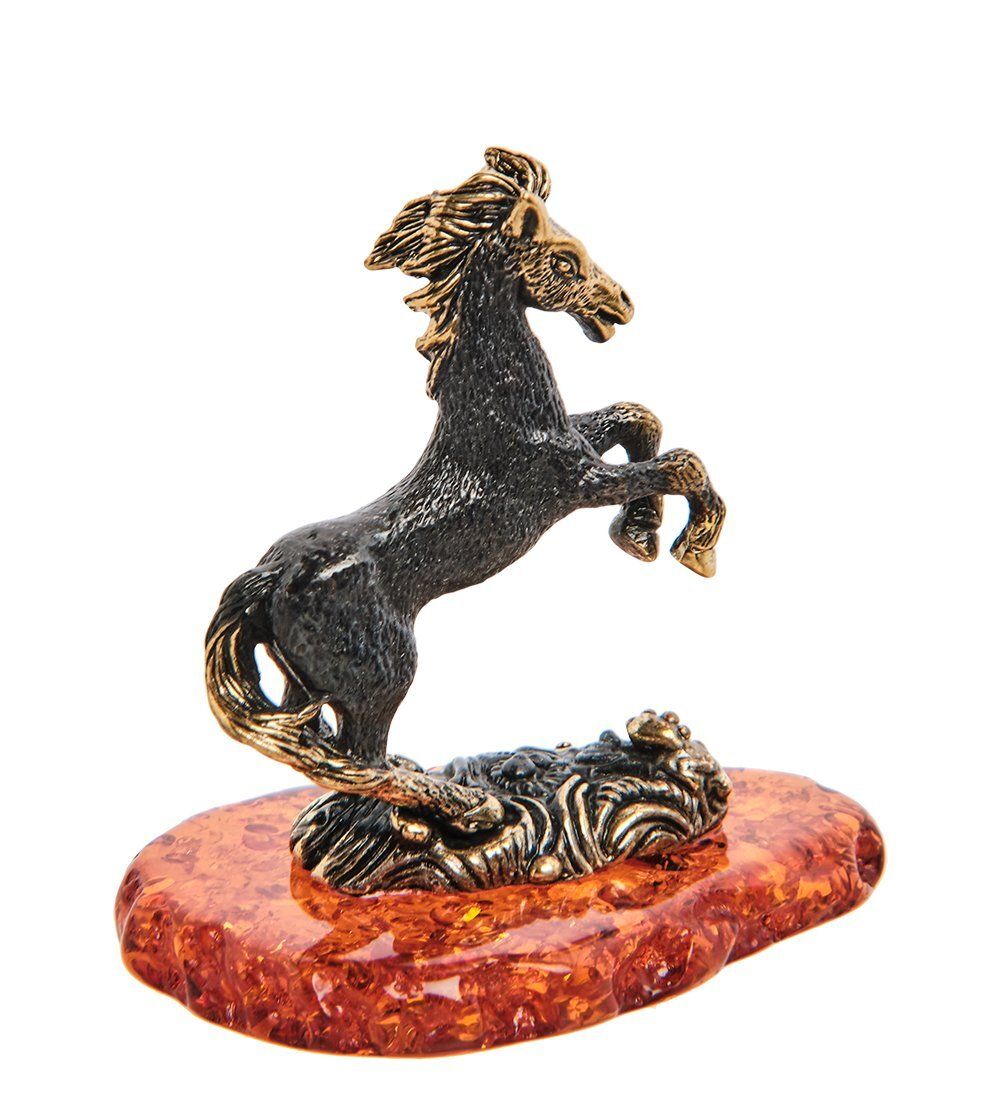 Народные промыслы AM-3030 Фигурка «Лошадь Солнечный день» (латунь, янтарь)