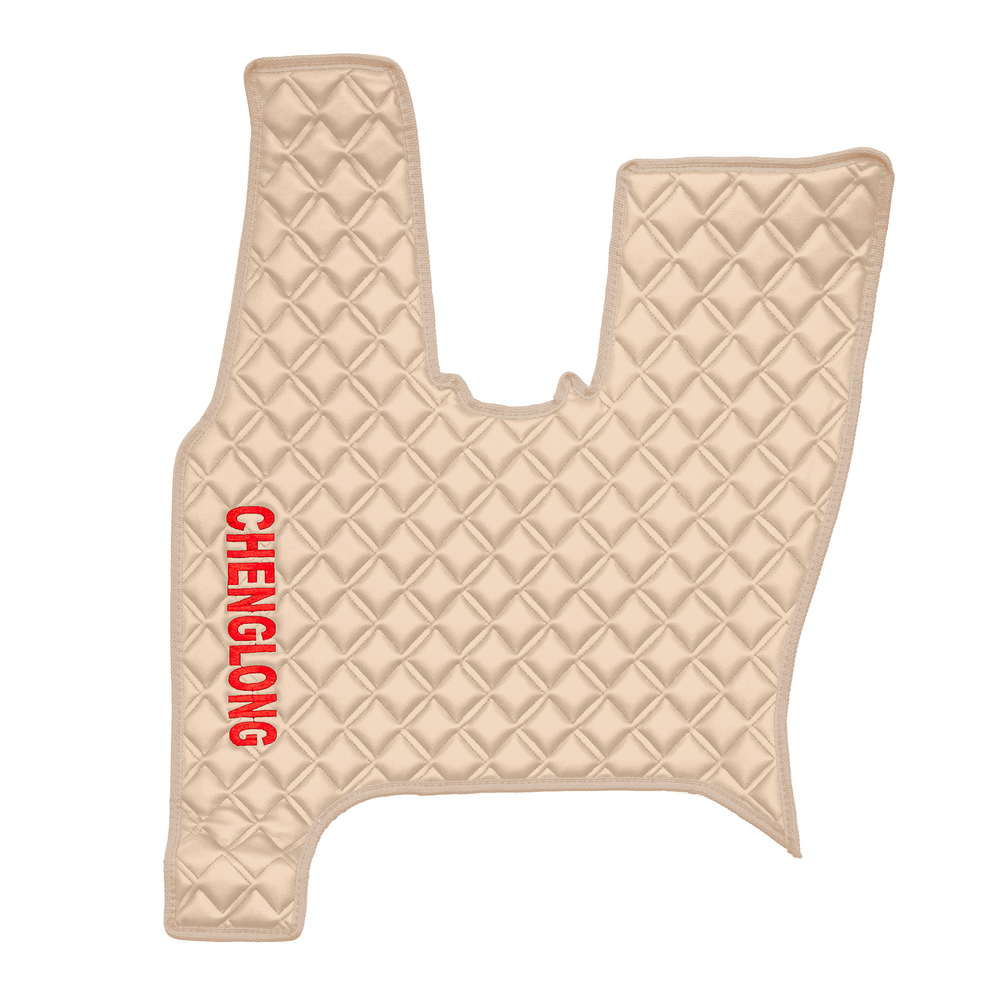 Ковры CHENGLONG (экокожа, бежевый, бежевый кант, красная вышивка)