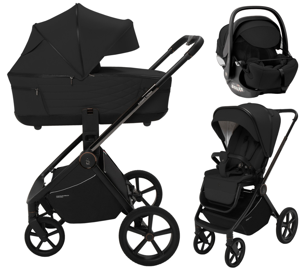 Коляска 3 в 1 Sweet Baby SBL Elegante Therma + автокресло Premier Black Black