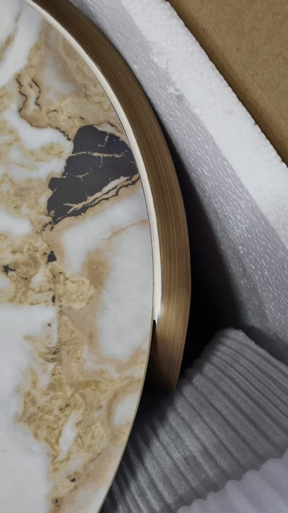 Стол журнальный ET3095CL (D45) белая керамика /бронзовый