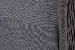 "Лугано" кресло плетеное из роупа, каркас алюминий темно-серый (RAL7024) муар, роуп темно-серый круглый, ткань темно-серая YB25-0027