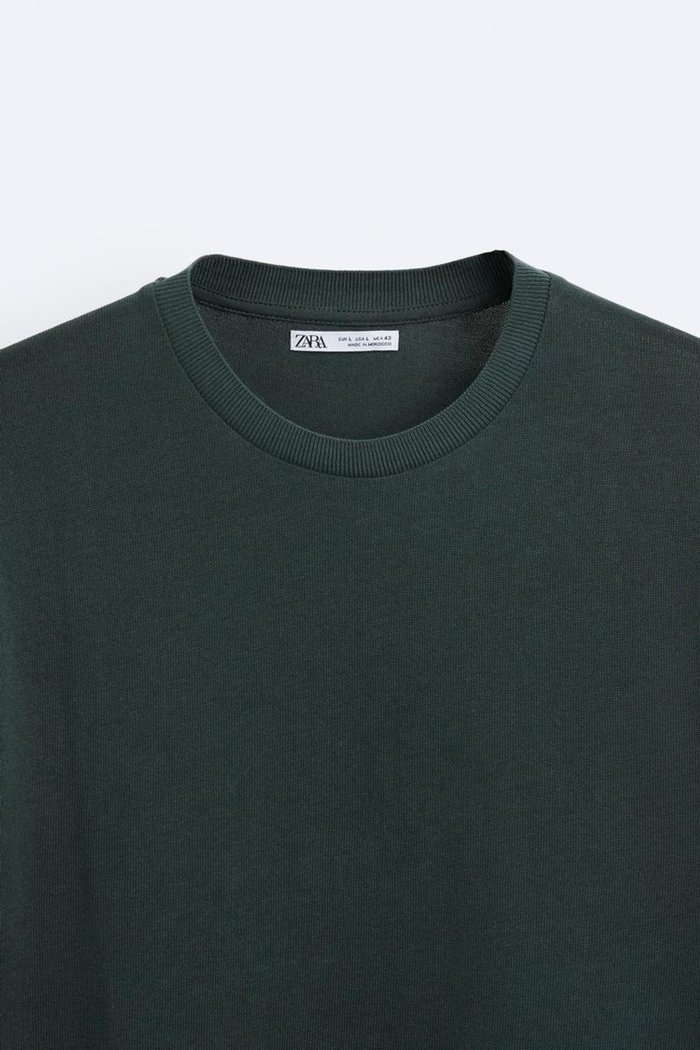 ZARA ХЛОПКОВАЯ ФУТБОЛКА, НЕФТЯНОЙ