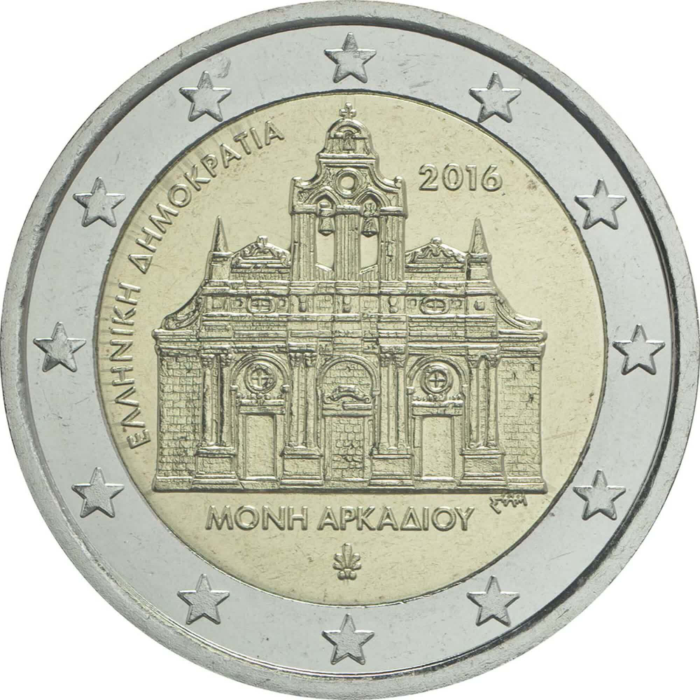 ГРЕЦИЯ, 2016, 2 ЕВРО [БИМЕТАЛЛ] [UNC]
