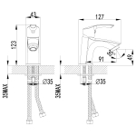 LM1106C плюс Страйк Смеситель для умывальника монолитный, хром (к/к 12)