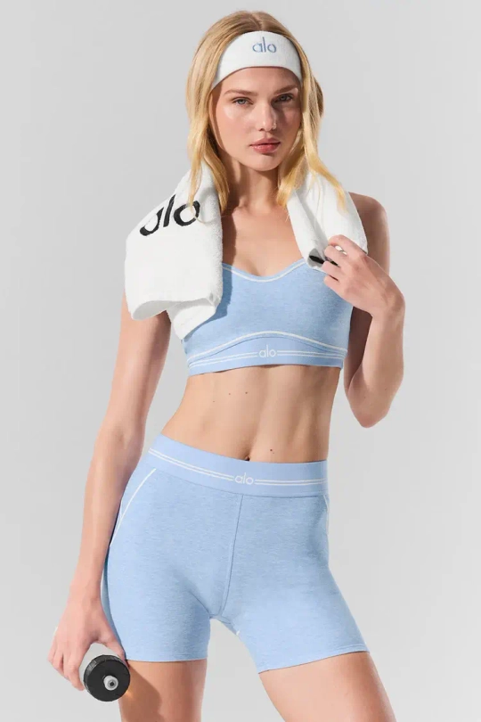 Alo yoga Шорты спортивные Alosoft с высокой посадкой, светло-голубой