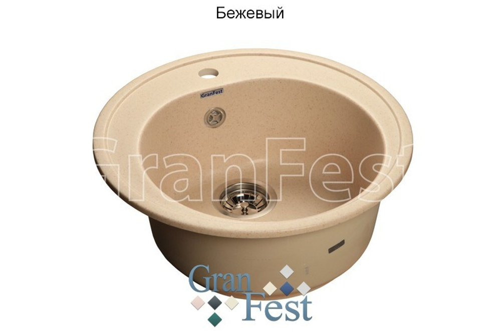 Кухонная мойка GranFest РОНДО GF R 510 Бежевый