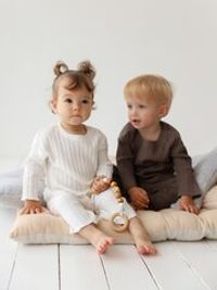 Пижама "Молоко" из ажурного хлопка 0+