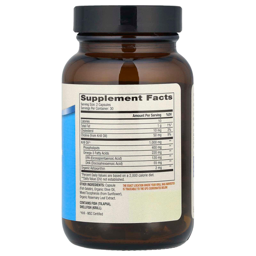 Dr. Mercola, масло антарктического криля, 60 капсул