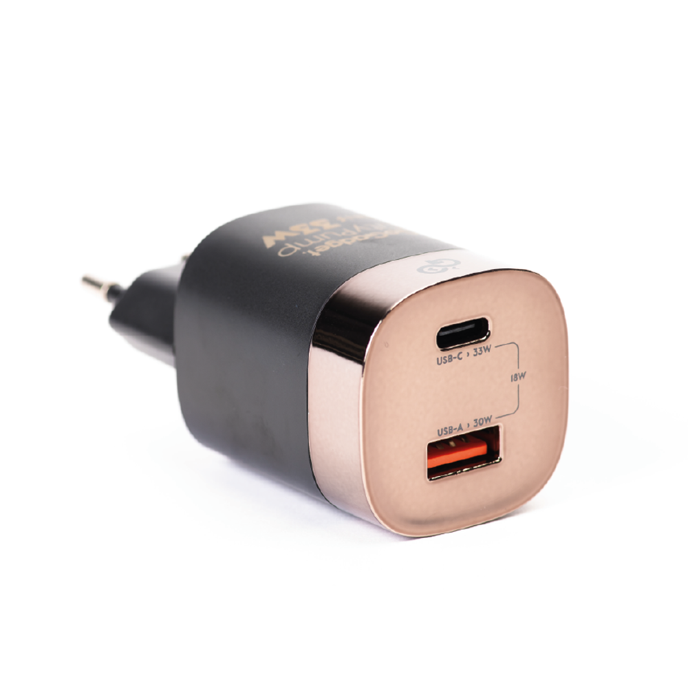Сетевое зарядное устройство GoGadget CityPump 33W 1хUSB-C 1xUSB-A LCD (CH004)