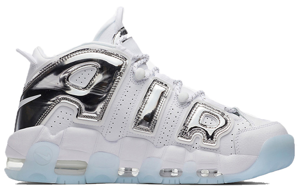 Кроссовки Nike Air More Uptempo Chrome White (W) Air (Женская размерная сетка)