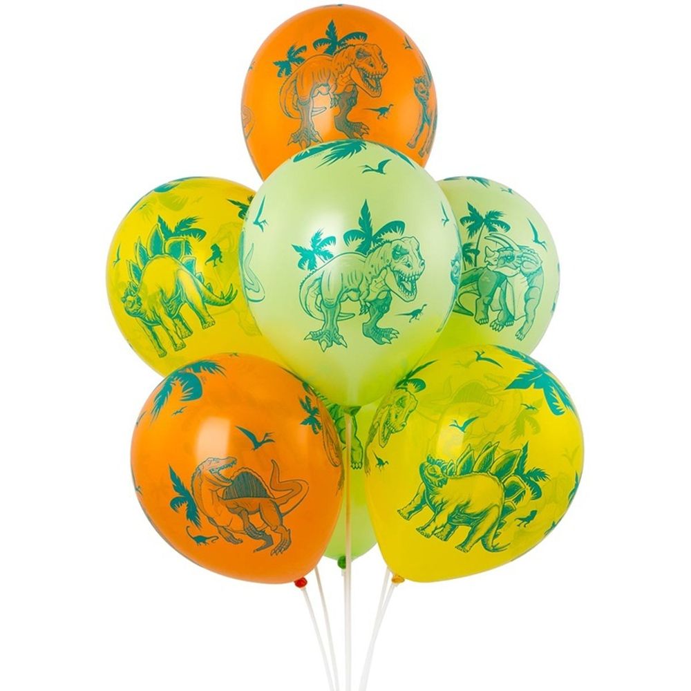 Шар (12"/30 см) Шелкография Динозавры, 5 ст 25 шт.