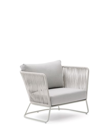 Уличное кресло Saconca из веревочного шнура и серой оцинкованной стали La Forma Испания 