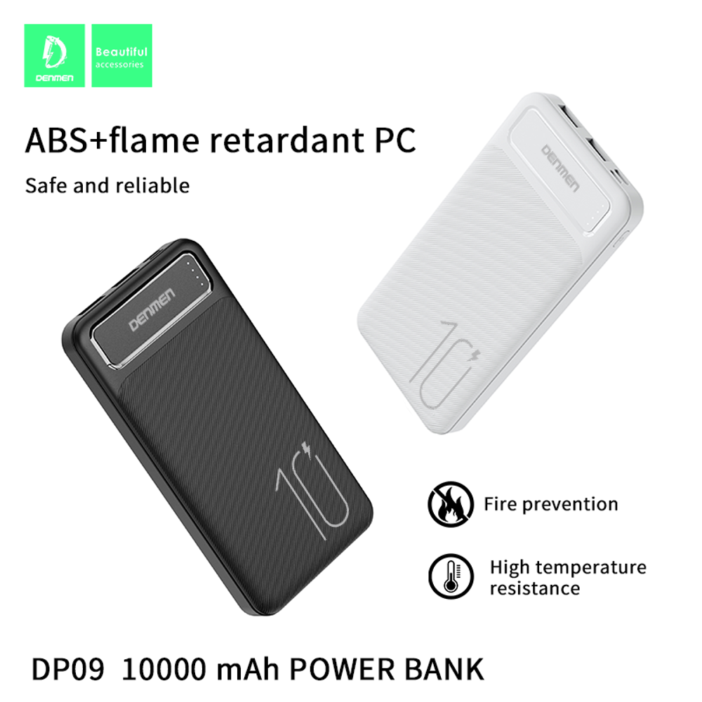 Портативный аккумулятор DENMEN DP09 10000 mAh (черный)