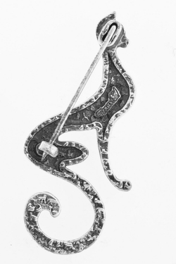 "Дануся" брошь в серебряном покрытии из коллекции "Кошки-Мышки" от Jenavi с замком булавка