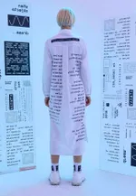 Купить Рубашка-платье Futureisnown Media Radiation Damping shirt Белая Рубашка-платье Futureisnown Media Radiation Damping shirt Белая