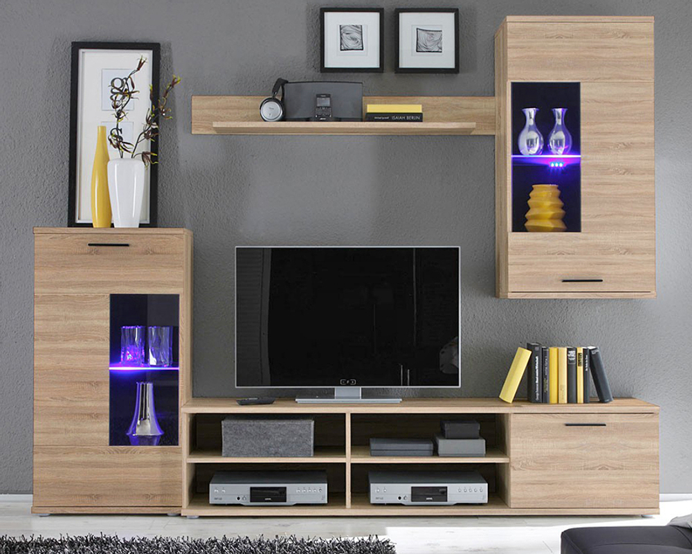 Гостиная Фронтал 076 Дуб Сонома 3025 230*38*190 см, Дуб Сонома   Фиеста