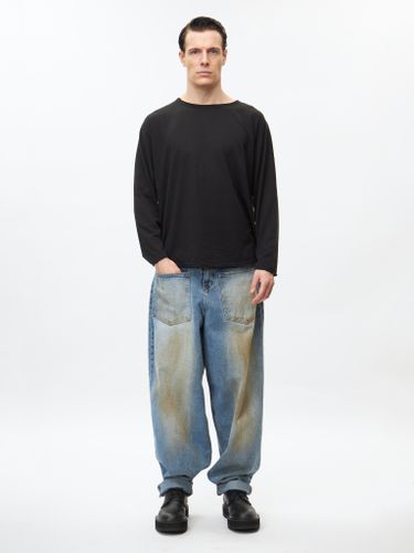 Синие джинсы Gorpgort с накладными карманами спереди