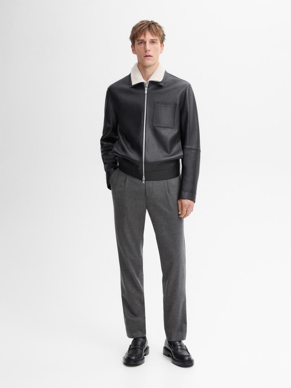 Massimo Dutti Костюмные брюки из смесовой шерсти, серый