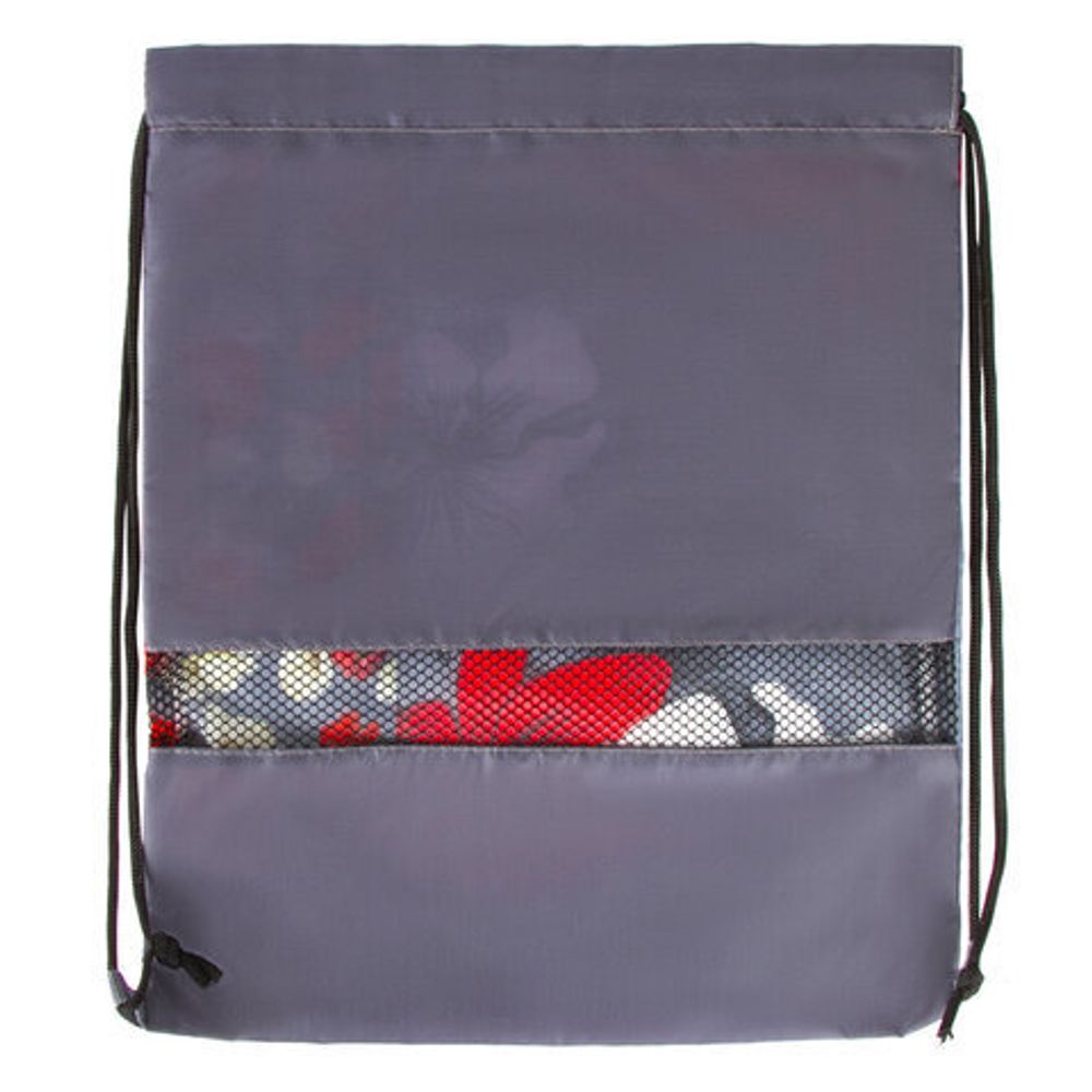 Мешок для обуви BRAUBERG, 1 отделение, светоотражающая полоса, с сеткой, 46х36 см, "Цветы", 228124