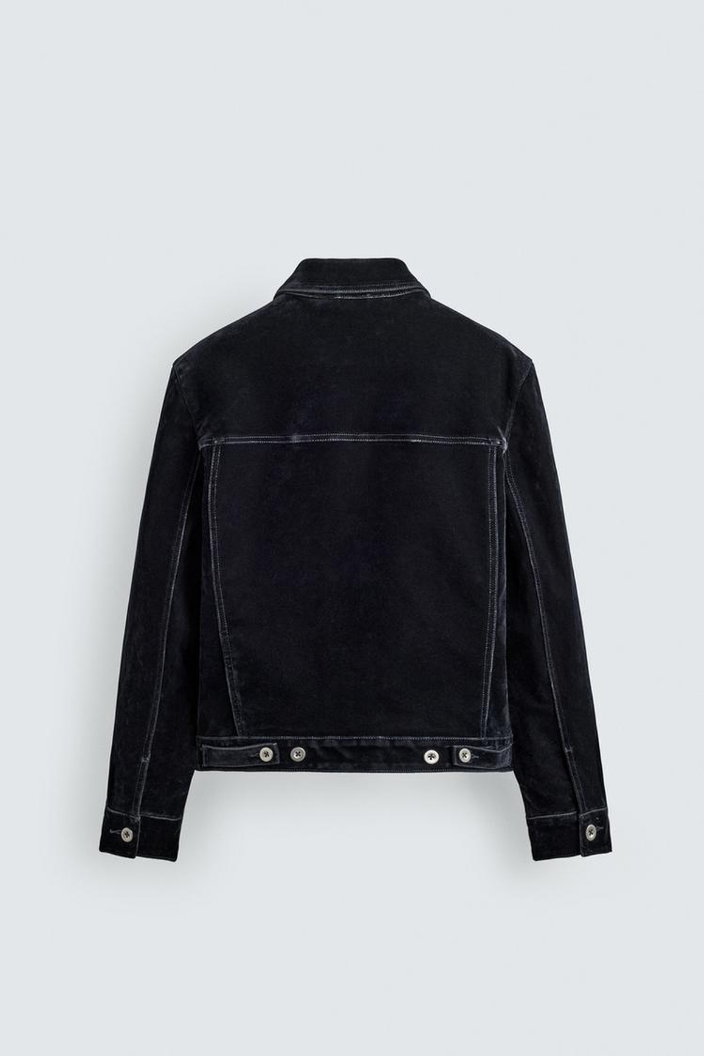 ZARA КУРТКА С ФЛОКИРОВАННЫМ ВЕЛЬВЕТОМ, СИНИЙ