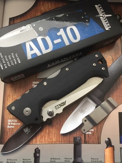 Складной нож Cold Steel 28DD AD-10 c клинком из стали CPM-S35VN, рукоять G10