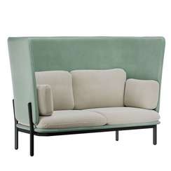 Stato Диван двухместный  с высокой спинкой STA-02 Velutto 13/Velutto 14/Металл Черный 1820*900*1200