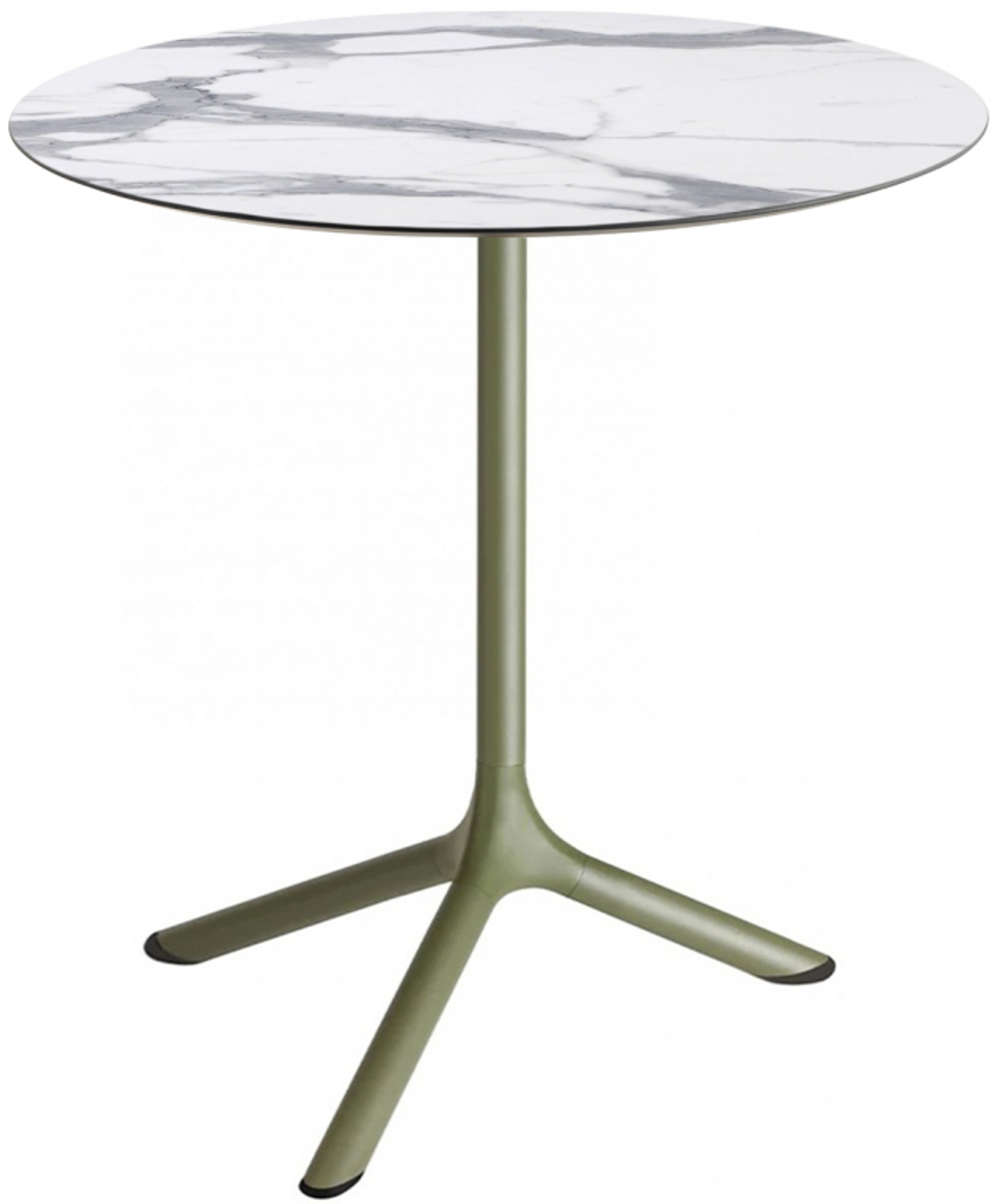 Стол ламинированный обеденный складной Scab Design Tripe Folding, оливковый, белый мрамор Каррара