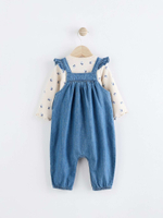 Комбинезон и боди в комплекте для девочки Next Q94-781, Синий, Молочный