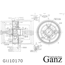 Барабан тормозной RENAULT Logan/Meg/Clio(большой 203мм) GANZ GIJ10170