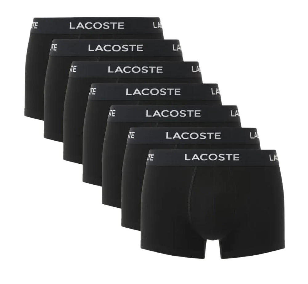 Мужские спортивные боксеры Lacoste Cotton Jersey Trunks 7P - black