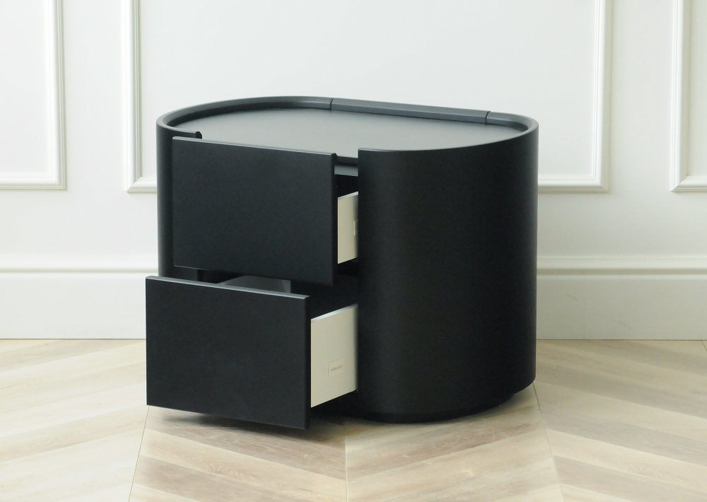 Тумба прикроватная Lagom 2 ящика ширина 60 см (черный)