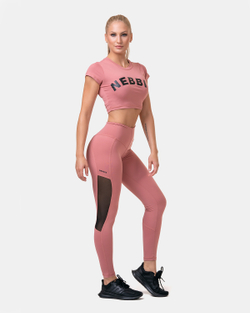 Лосины Nebbia High Waist & Mesh Leggings 573 Old rose