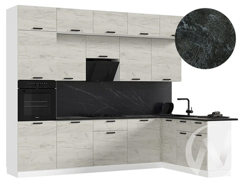 Кухня Рио NEW ЛДСП 3;0х1;8м (белый/дуб крафт белый/кастилло темный) Компоновка №5