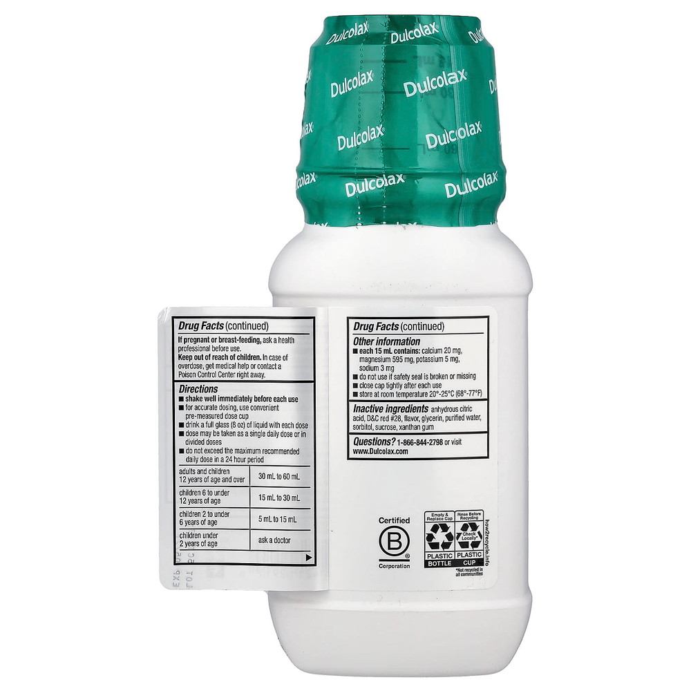 Dulcolax, жидкое слабительное, вишня, 354 мл (12 жидк. унций)