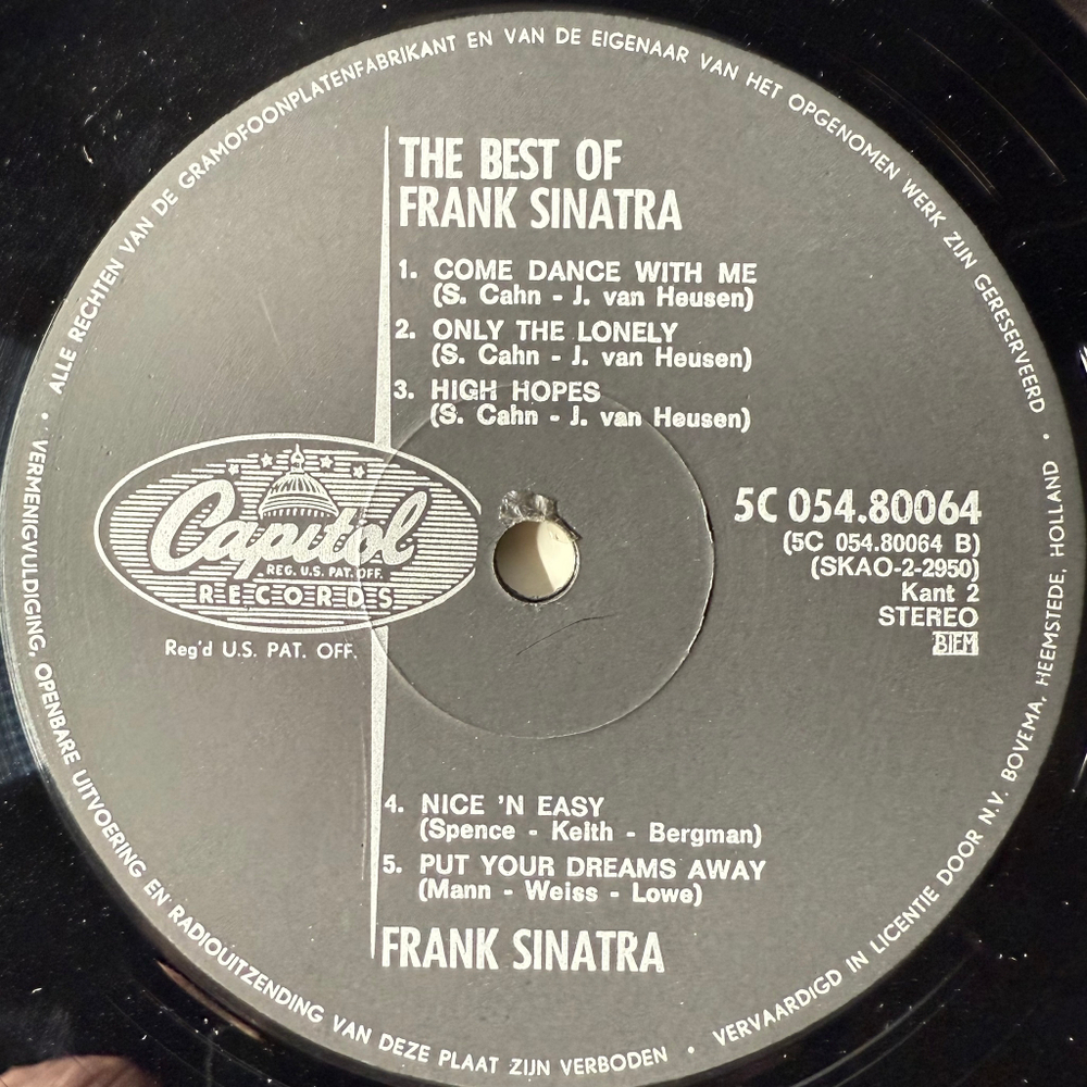 Frank Sinatra ‎– The Best Of Frank Sinatra (Голландия)