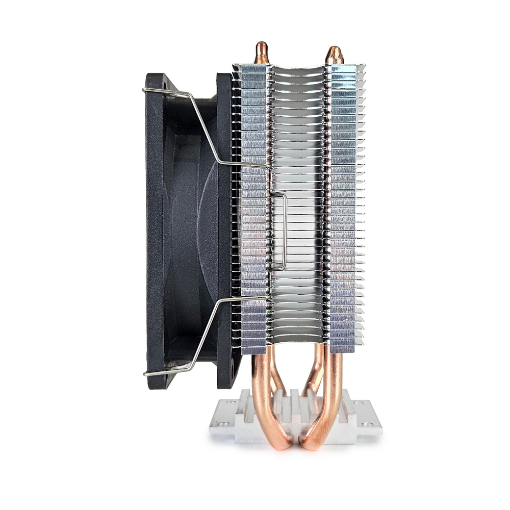 Кулер для CPU BaseTech 902SC, 1х92мм, 700-2400rpm, 4-pin, Al+Cu, серебристый-черный, 44CFM, 23дБ, 2-PIPE(прямой контакт), TDP 130Вт, INTEL 1700/1200/115x/2011, AMD AM5/AM4/AM3(+)/AM2(+)/FM2(+) (BT-902SC)