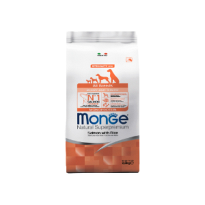 Сухой корм Monge Dog Speciality Line Monoprotein Puppy&Junior для щенков всех пород, из лосося с рисом 2,5 кг
