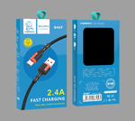 Кабель USB - TypeC DENMEN D46T 2.4A (черный) 1м